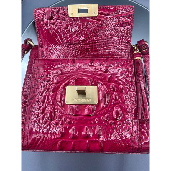 Brahmin Leather Melbourne Mimosa  Crossbody Bag croc-embossed - Picture 11 of 16